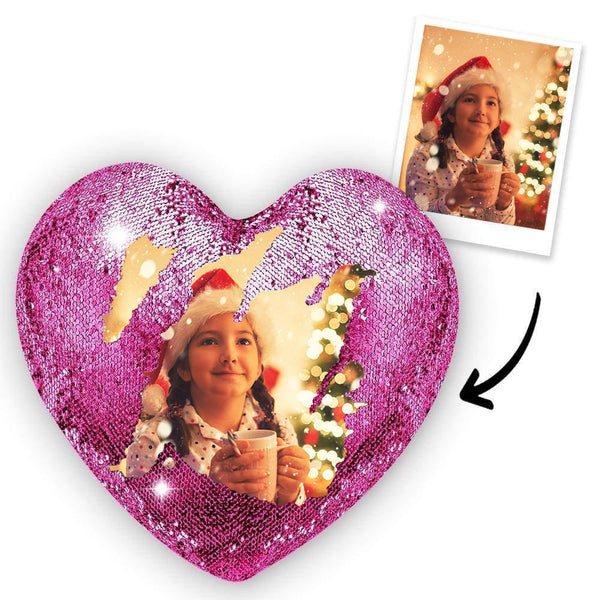 Benutzerdefinierte Herz Pailletten Kissen Weihnachtsgeschenke
