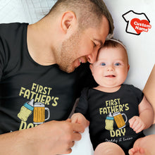 Namensshirt  Erste Vatertagsgeschenke für Papa Babyflasche Papa und Baby passende Outfits