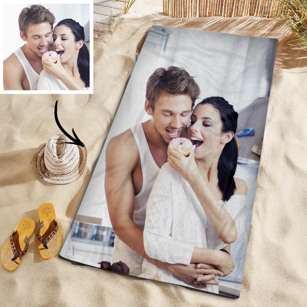 Kundenspezifisches Foto Personalisiertes Strandtuch Geschenk Spring Break Handtuch für Ehemann