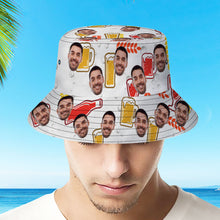 Custom Bucket Hat Personalize Face Beer Bucket Hat Summer Wide Brim Fisherman Hat Gifts
