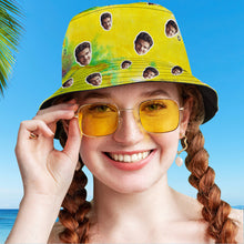 Benutzerdefinierte Bucket Hat Unisex Gesicht Bucket Hat Personalisierte Breite Krempe Outdoor Sommer Cap Wandern Strand Sport Hüte Tie-dye-stil - MyFaceBoxerDE