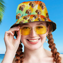 Benutzerdefinierte Eimer Hut Unisex Gesicht Eimer Hut personalisieren breiter Krempe im Freien Sommer Kappe Wandern Strand Sport Hüte Regenbogen Farbe Eimer Hut Geschenk für Liebhaber
