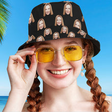 Benutzerdefinierte Ihr Foto Gesicht Sommer Eimer Hut Fischer Hut - lila