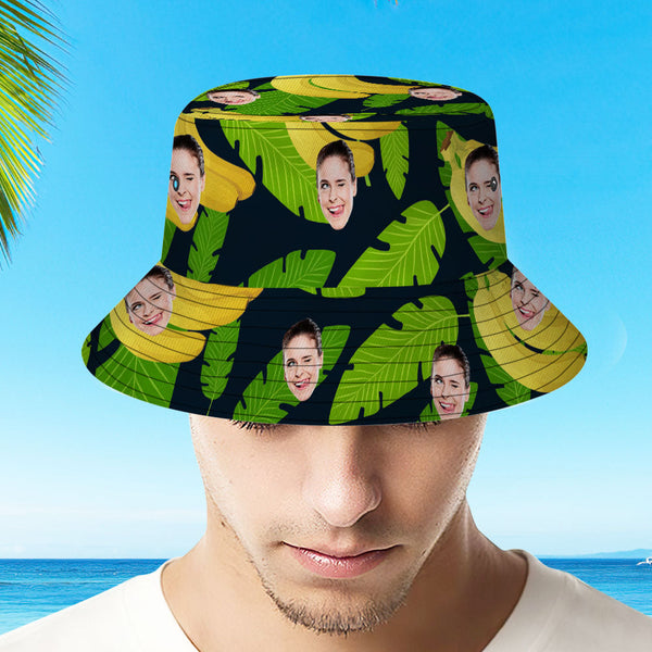 Benutzerdefinierte Ihr Foto Gesicht und Haustier Sommer Eimer Hut Fischer Hut - Banane