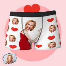 Personalize Face Boxer Love Heart Custom Funny Underwear Anniversary Valentine's Gifts for Him