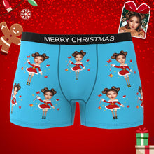 Kundenspezifische Foto-boxer-weihnachtsmann-gesichts-unterwäsche-paar-geschenke Weihnachtsgeschenk Ar-ansicht - MyFaceBoxerDE