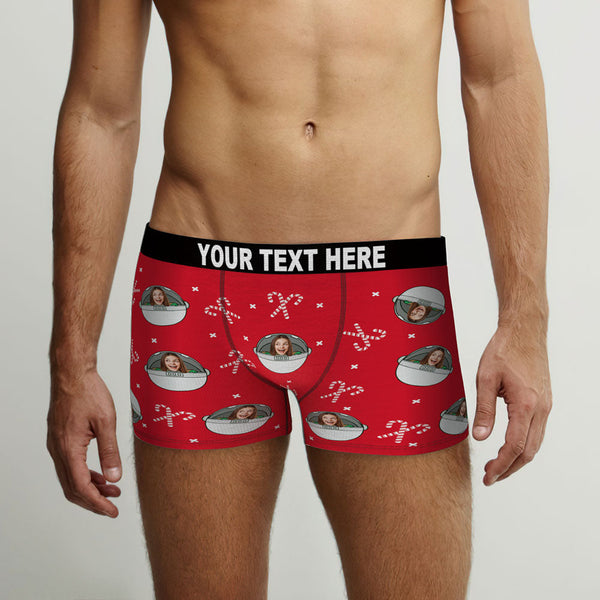Benutzerdefiniertes Gesicht Boxer Personalisierte Herren Shorts Mit Foto Weihnachtsgeschenken Rot - MyFaceBoxerDE