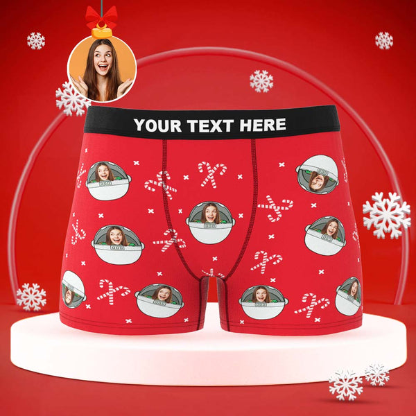 Benutzerdefiniertes Gesicht Boxer Personalisierte Herren Shorts Mit Foto Weihnachtsgeschenken Rot - MyFaceBoxerDE