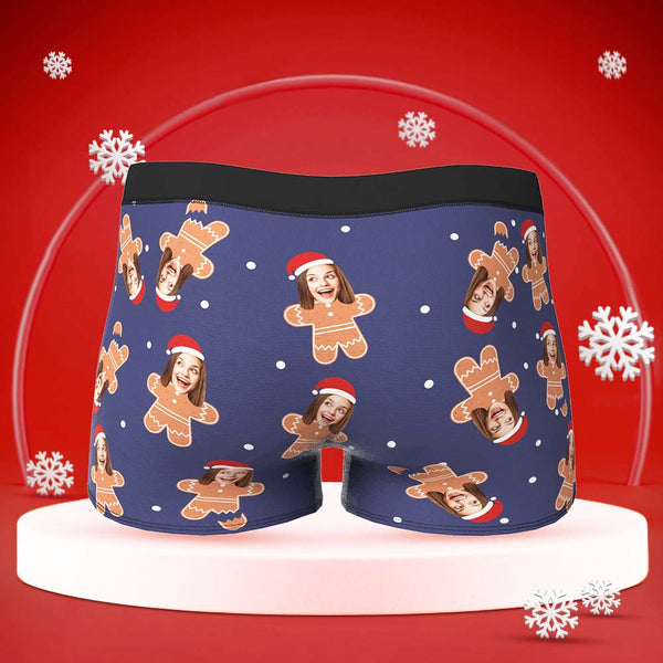 Benutzerdefiniertes Gesicht Boxer Personalisierte Herren Shorts Mit Foto Weihnachtsgeschenken - Lebkuchen - MyFaceBoxerDE