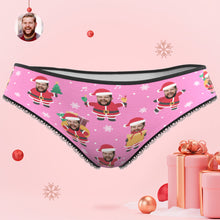 Der Schlüpfer Der Kundenspezifischen Gesicht-weihnachtssankt-rosa-frauen Personalisiertes Rosa Weihnachtsgeschenk - MyFaceBoxerDE