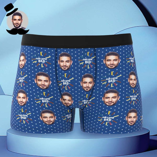 Custom Face Boxers Briefs Personalised Men's Shorts With Photo - For Awesome Dad - MyFaceBoxerDE