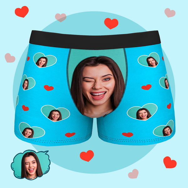 Benutzerdefinierte personalisierte lustige Gesicht Boxershorts für Männer Ehemann Boyfriend Unterwäsche mit Multi Face Photo