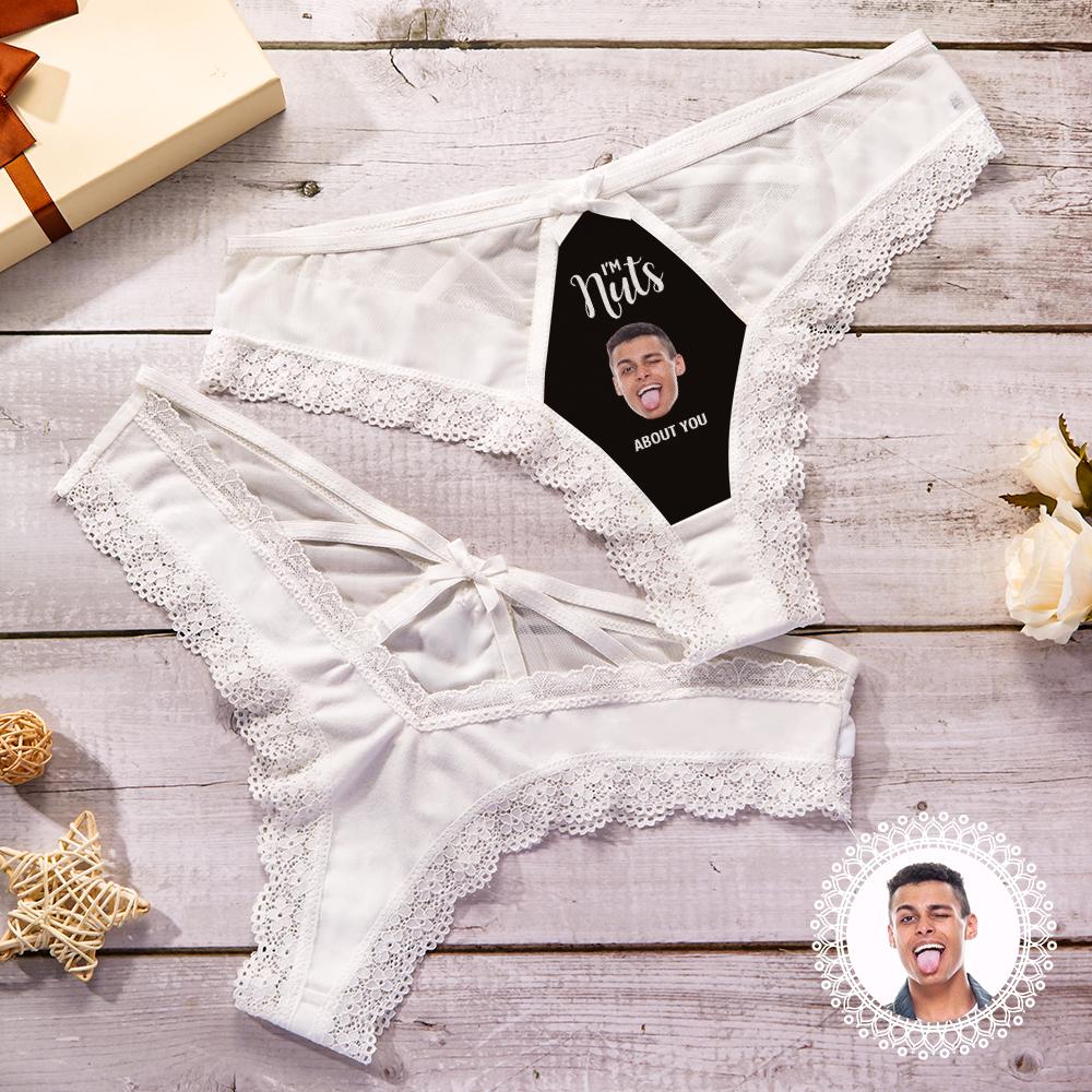 Custom Lace Thong Sexy Lace Panties Funny Gift With Boyfriend Face - Ich Bin Verrückt Nach Dir - MyFaceBoxerDE