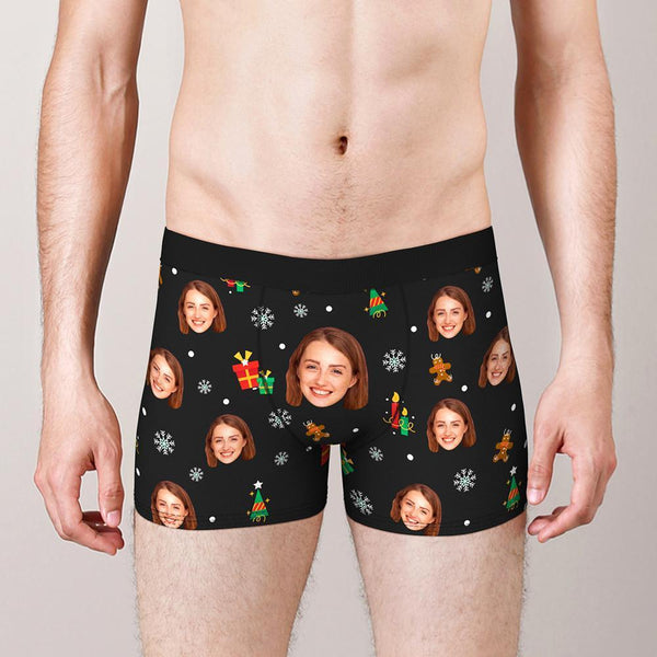 Benutzerdefinierte lustiges Gesicht Boxershorts personalisierte Foto Unterwäsche Weihnachtsgeschenk für Männer