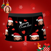 Benutzerdefinierte Gesicht Boxershorts Personalisierte Foto Unterwäsche Weihnachtsgeschenk für Männer Frohe Weihnachten