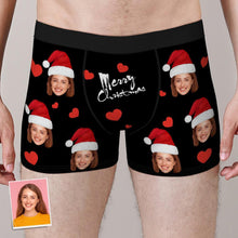 Benutzerdefinierte Gesicht Boxershorts Personalisierte Foto Unterwäsche Weihnachtsgeschenk für Männer Frohe Weihnachten