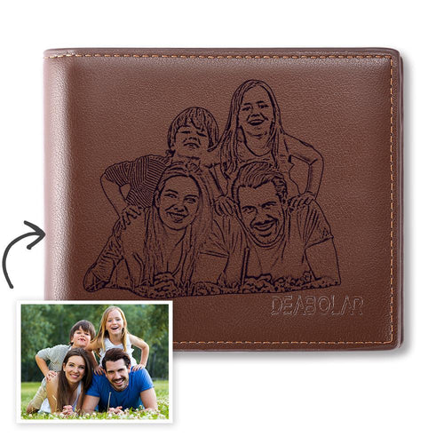 Vaters Geschenk - Benutzerdefinierte Foto-gravierte Brieftasche