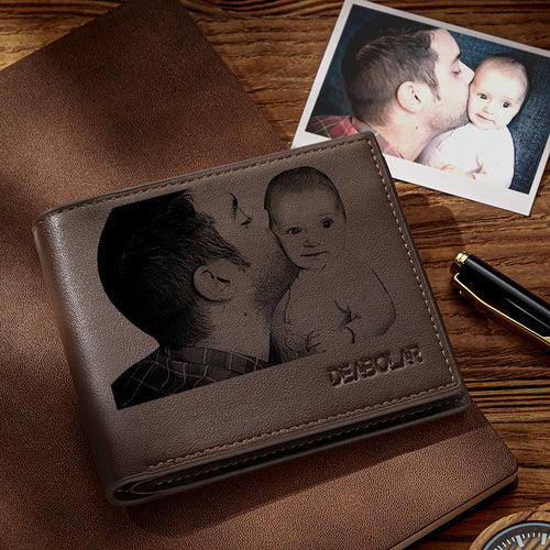 Benutzerdefinierte Foto-gravierte Brieftasche Vaters Geschenk