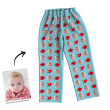 Mehrfarbige benutzerdefinierte Foto Langarm Pyjamas Nachtwäsche Nachtwäsche Liebe Baby
