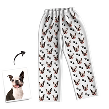 Mehrfarbige benutzerdefinierte Hund Foto Langarm Pyjamas, Nachtwäsche, Nachtwäsche