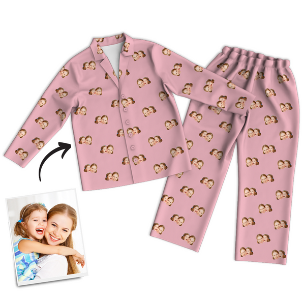 Muttertagsgeschenke - Mehrfarbige benutzerdefinierte Foto Langarm Pyjamas Nachtwäsche Nachtwäsche