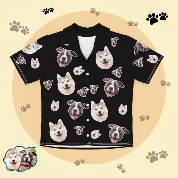 Custom Dog Face Pyjamas Kurzärmliges Hemd und Hose