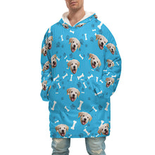 Benutzerdefiniertes Gesicht Erwachsene Unisex Decke Hoodie Personalisierte Decke Pyjama Geschenk Hund - MyFaceBoxerDE