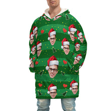 Benutzerdefiniertes Gesicht Erwachsene Unisex Decke Hoodie Personalisierte Decke Pyjama Geschenk Frohe Weihnachten - MyFaceBoxerDE