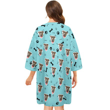 Kundenspezifisches Hundegesicht-nachthemd-personalisiertes Foto-frauen-übergroßes Buntes Nachthemd-knochen-geschenke Für Frauen - MyFaceBoxerDE