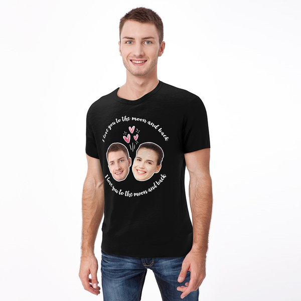 Benutzerdefinierte Liebesgesichter-T-Shirt für Männer und Frauen