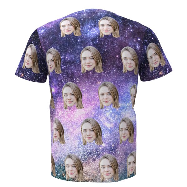 Benutzerdefiniertes Gesicht im Galaxy-Stil T-Shirt