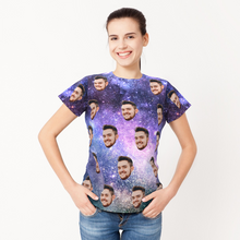 Benutzerdefiniertes Gesicht im Galaxy-Stil T-Shirt