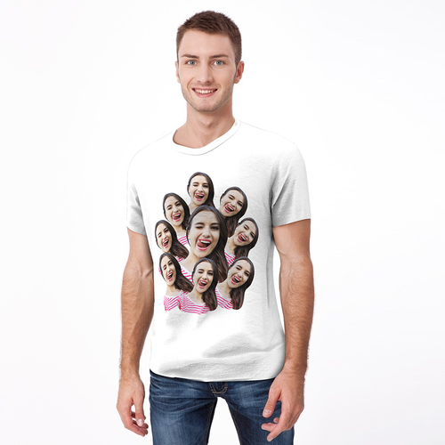 Benutzerdefinierte Gesichter Funny Man T-Shirt
