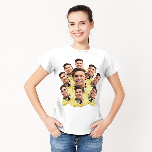 Benutzerdefinierte Gesichter Mash Funny T-Shirt für Männer und Frauen