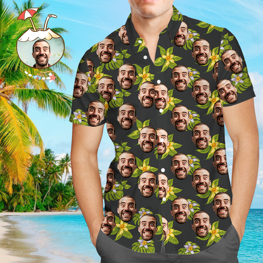 Benutzerdefiniertes Gesicht auf Hemd Hawaiihemd Geld