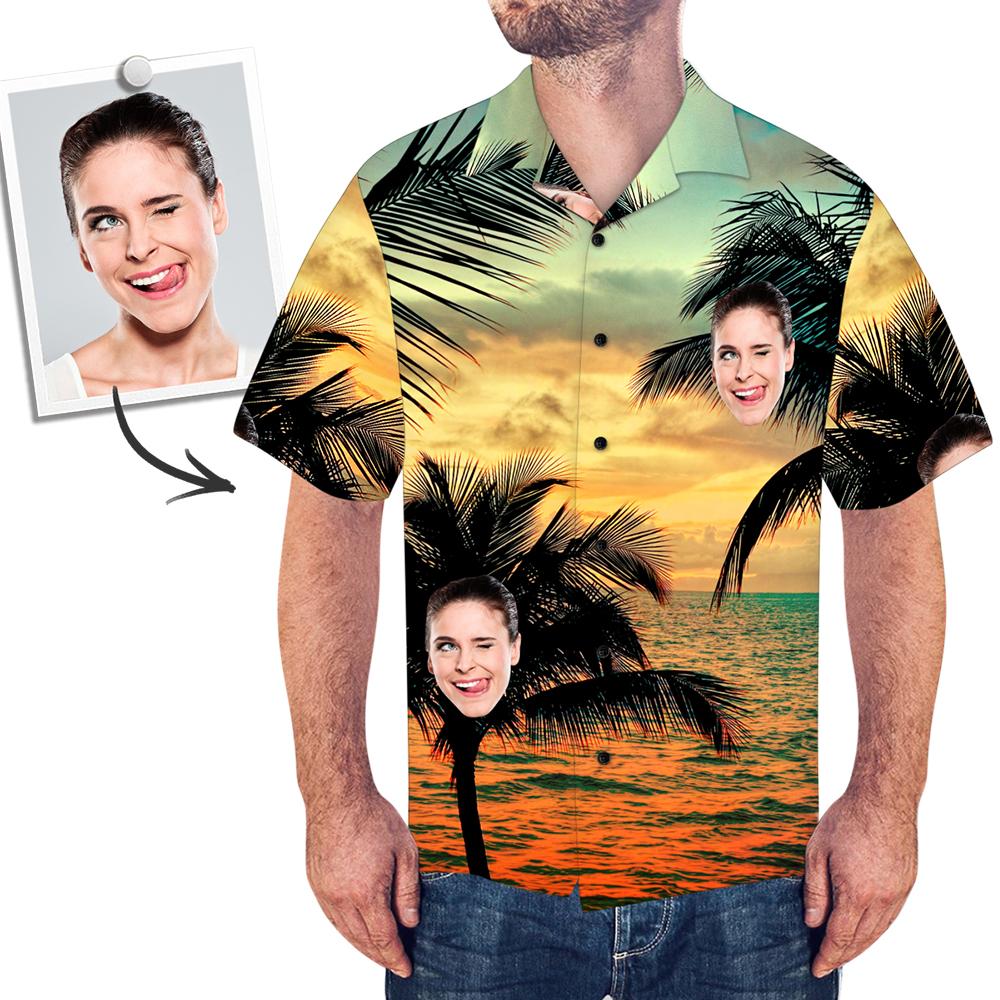Benutzerdefinierte Herren Hawaiihemd - Sonnenuntergang und Strand