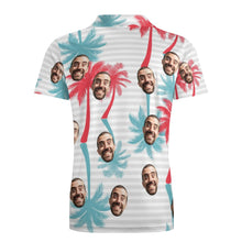Das Benutzerdefinierte Gesichts-poloshirt Der Männer Gestreifte Art-personalisierte Hawaiianische Golf-hemden - MyFaceBoxerDE