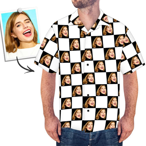 Benutzerdefiniertes Gesicht Hawaiian Shirt Square Grid