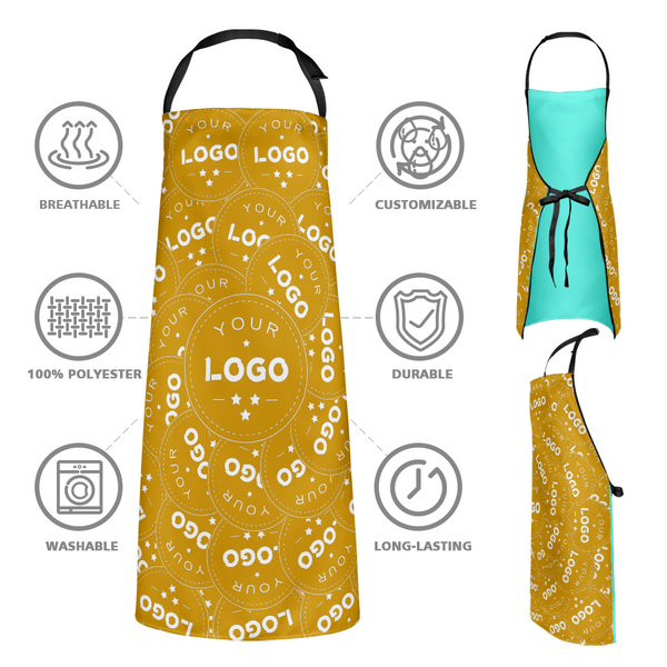 Individuelle Küchenschürze mit Ihrem personalisierten Logo.