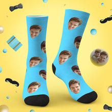 Benutzerdefinierte Gesichtssocken mit Ihrem Text 3D-Vorschau Bunte Socken