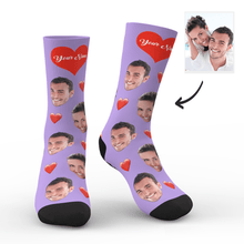 Custom Heart Socks With Your Text- SantaSocsk