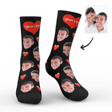 Custom Heart Socks With Your Text- SantaSocsk