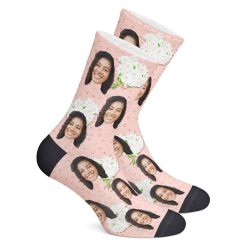 Personalisiert Hochzeit Socken (Blumen)