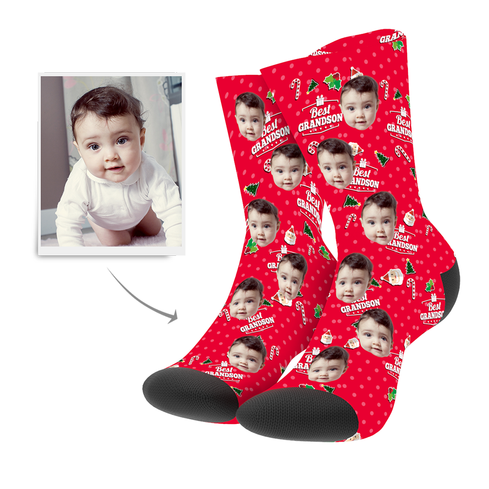 Weihnachten Personalisierte Enkel Foto Socken