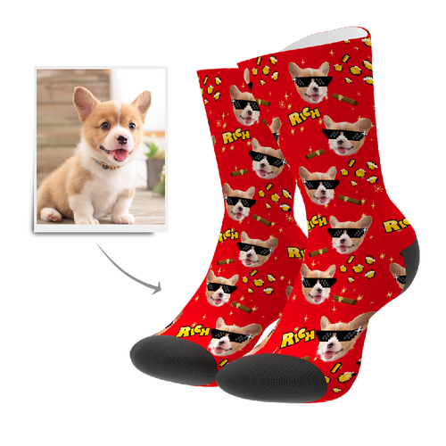 Personalisiert Reicher Hund Socken