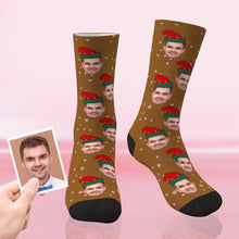 Benutzerdefinierte Weihnachtssocken personalisierte Gesicht lustige Socken - Weihnachtself