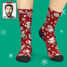 3D-Vorschau Socken mit individuellem Gesicht Bilder hinzufügen Weihnachtssocken - Weihnachtsmütze