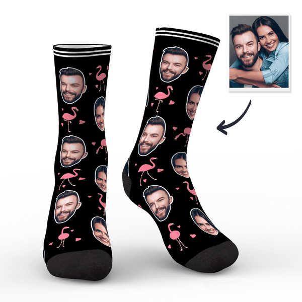 Paar benutzerdefinierte Schwan- und Gesichts-Crew-Socken