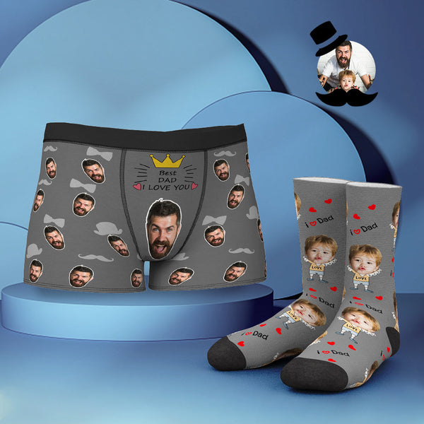 Custom Face Boxershorts Und Socken-set I Love Dad - MyFaceBoxerDE