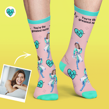 Personalisierte Krankenschwester Socken Fügen Sie ein Bild und Namen